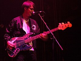 Farrar performing with Phantom Planet in 2008.