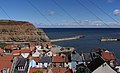 2014-08-15 Looking out to sea over the rooftops of Staithes.