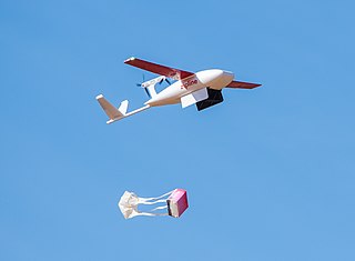 <span class="mw-page-title-main">Delivery drone</span> Unmanned aerial vehicle (UAV) used to transport packages, food or other goods