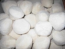 Jameed consists of hard dry laban (yogurt) made from sheep's milk or goat's milk. Jameed.JPG