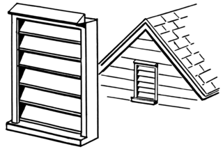 <span class="mw-page-title-main">Louver</span> Window protection with horizontal angled slats