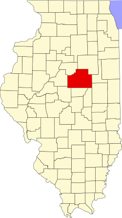 map of Illinois highlighting McLean County