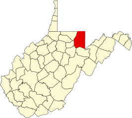 Locatie van Preston County in West Virginia