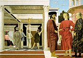 Perspectiva de Piero della Francesca en La flagelació de Crist, c. 1455–1460