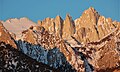 Snow-covered Thor Peak (left), with Mt. Whitney (right)