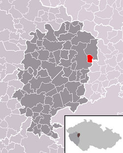 Location in Rokycany District