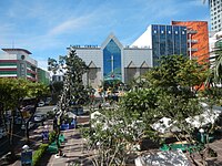 The Gateway Food Park, where outdoor events are held, now excavated for the New Gateway Mall