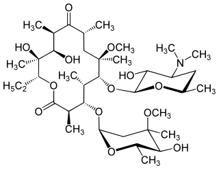 <span class="mw-page-title-main">Clarithromycin</span> Antibiotic medication