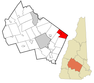 Location in Merrimack County and the state of New Hampshire