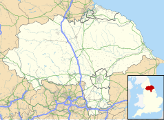 Mapa konturowa North Yorkshire, u góry po lewej znajduje się punkt z opisem „Angram”