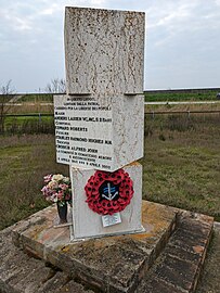 Memorial for Maj. Lassen and his men near Comacchio, Italy, 16 Mar 2024.