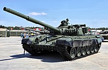 The upgraded T-72A which appeared in 1979. This vehicle is the basis for the T-72M1 export version. ParkPatriot2015part2-21.jpg