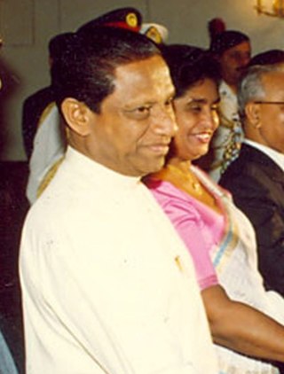 <span class="mw-page-title-main">Ranasinghe Premadasa</span> President of Sri Lanka from 1989 to 1993