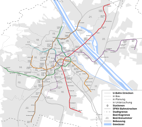 Liniennetz der U-Bahn Wien