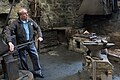 A National Trust volunteer explaining how the foundry operated and was powered