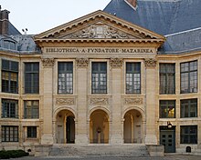 Fronton de la Bibliotheque Mazarine Paris.jpg