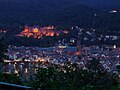 Heidelberg with its castle, at night