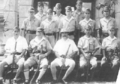 Japanese Major General Kiyotake Kawaguchi (seated center) in a group photo with his brigade staff at Palau shortly before departing for Guadalcanal. Kawaguchi was relieved of his command during this battle.