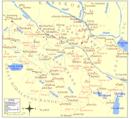 Central Ladakh with the Ladakh and Zanskar ranges