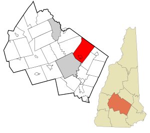 Location in Merrimack County and the state of New Hampshire.