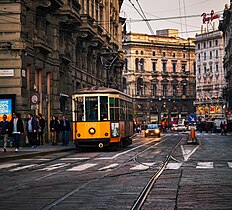 Milan, tram line