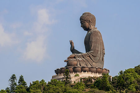 Tian Tan Buddha, also known as the Big Buddha located at Ngong Ping, Lantau Island, in Hong Kong.