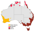 Banksia range map of Australia