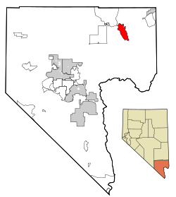 Location of Moapa Valley in Clark County, Nevada