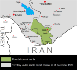 Location of Mountainous Armenia