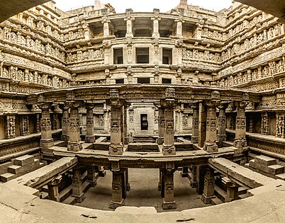 Rani ki vav is a stepwell, built by the Chaulukya dynasty, located in Patan; the city was sacked by Sultan of Delhi Qutb ud-Din Aibak between 1200 and 1210, and it was destroyed by Alauddin Khalji in 1298.[153]