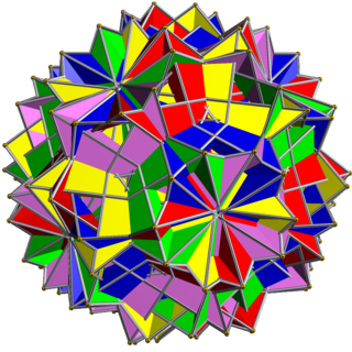 <span class="mw-page-title-main">Compound of five great rhombihexahedra</span> Polyhedral compound