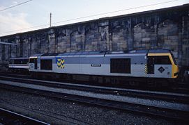 Railfreight Two-tone grey livery, on a Class 60 in September 1993.
