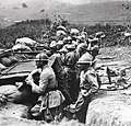 Rebel soldiers entrenched in the outskirts of Amparo.