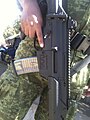 Closeup of the FX-05's receiver in the hands of a Mexican Army soldier