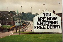 Free Derry Corner, the gable wall which once marked the entrance to Free Derry Free Derry Corner - geograph.org.uk - 1317804.jpg