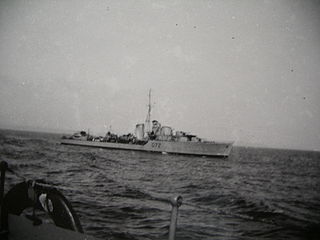 HMS <i>Jersey</i> (F72) J-class destroyer of the Royal Navy