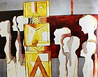 Kodra, Seeking new idols, 1968 oil on canvas, 80 × 100 cm