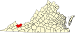 State map highlighting Tazewell County