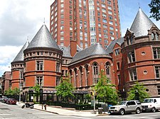 The original New York Cancer Hospital,[24] built between 1884 and 1886, now housing, at 455 Central Park West and 106th Street