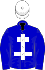 Blue, white cross of lorraine and cap