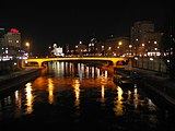 Die Schwedenbrücke bei Nacht