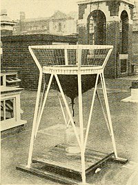 An early deposit gauge used for measuring air pollution. Photograph from The Smoke Problem of Great Cities by Shaw and Owens, 1925. Standard deposit gauge.jpg