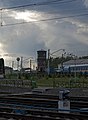 Water tower, architectural cultural heritage site and restoration train.