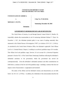 Michael Flynn - sentencing memorandum Flynn Sentencing Recommendation.pdf