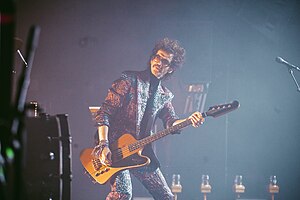 Frankie Poullain performing with The Darkness at the Barrowland Ballroom, Glasgow, 11 December 2023