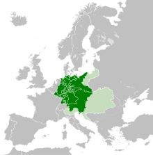 The German Confederation in 1815: *   Member states *   Territories and crownlands of member states outside of the confederation