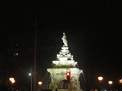 Fountain in action at night