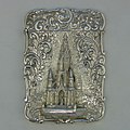 Silver Castle-top card case showing Scott Memorial 1844