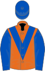 Orange, Royal Blue chevron, sleeves and cap