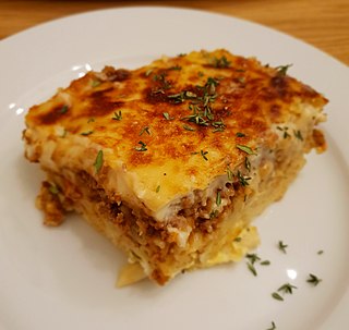 Pastitsio Greek baked pasta dish